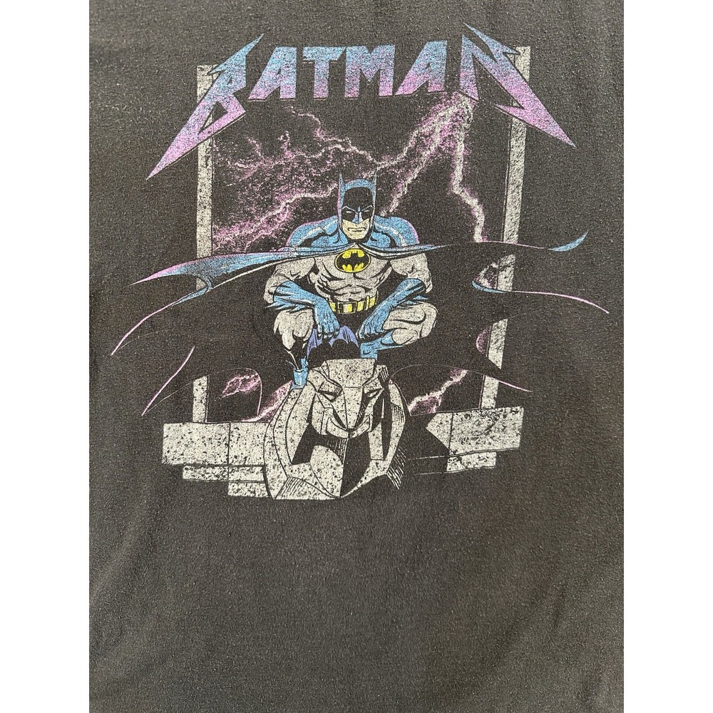 BATMAN DC COMICS Retro Gargoyle 90's Shirt Mens Sz M Black Lightning Dark Hero